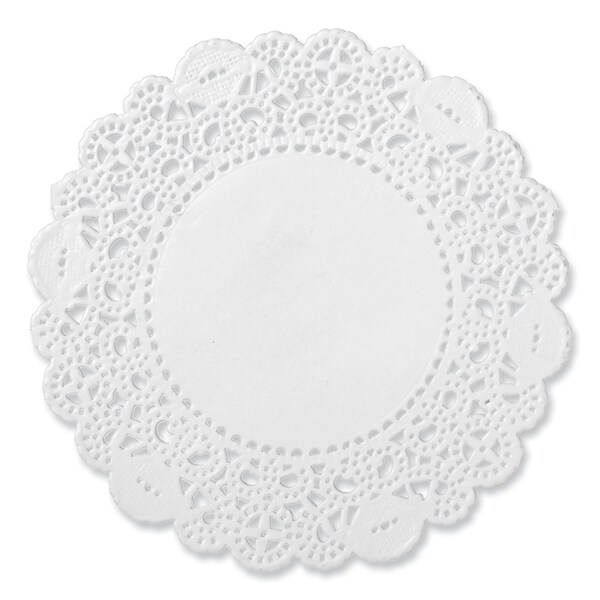 Lace Doilies, Round, 4 In., White, 10000PK